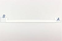 Glass shelf trim, Beko fridge & freezer - 6 mm x 488 mm x B:49 mm / A:26 mm (front)